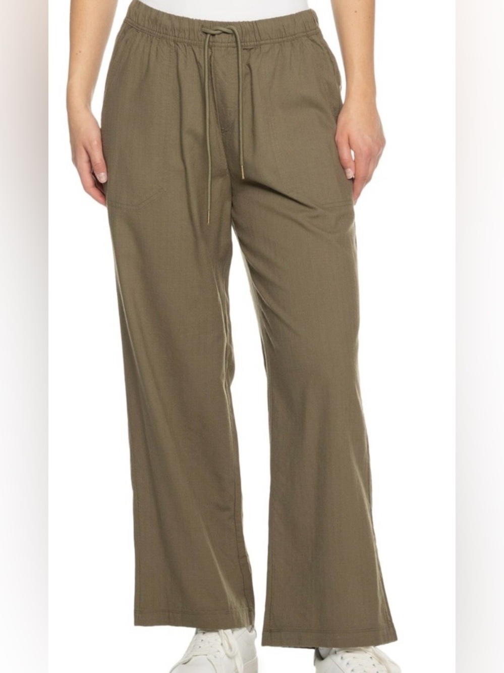 NWT! Classic all season, Wide Leg Pant! Size/LG Color/ Olive..LandsEnd!